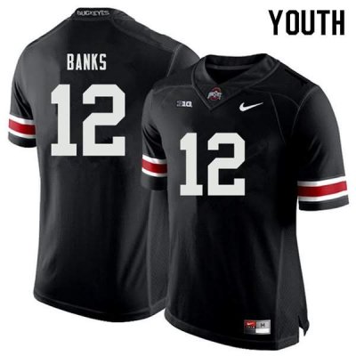 NCAA Ohio State Buckeyes Youth #12 Sevyn Banks Black Nike Football College Jersey ZMI7845LI
